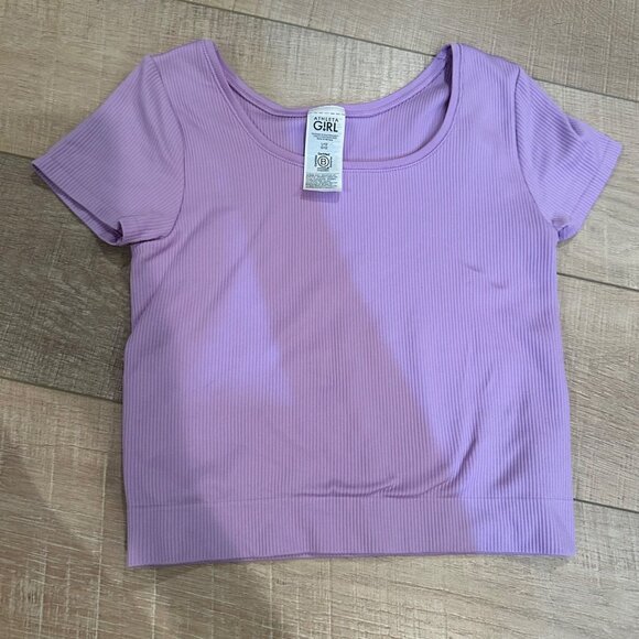 ATHLETA GIRLS LARGE 12 ATHLETIC TOP SHIRT PURPLE - Picture 1 of 7